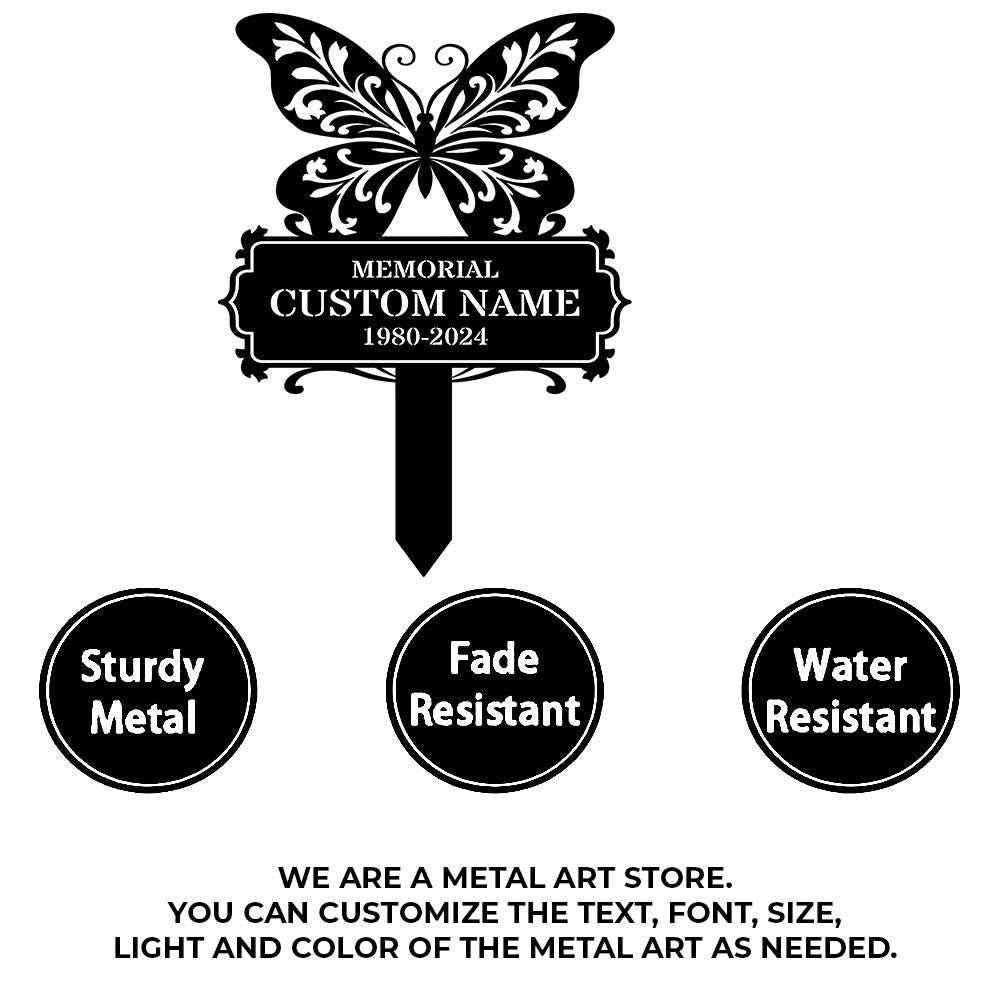 Memorial Remembering Plaque with Stake, Personalized Metal Garden Marker, Memorial Metal Sign, Sympathy Gift, Grave Marker, Memorial Stake