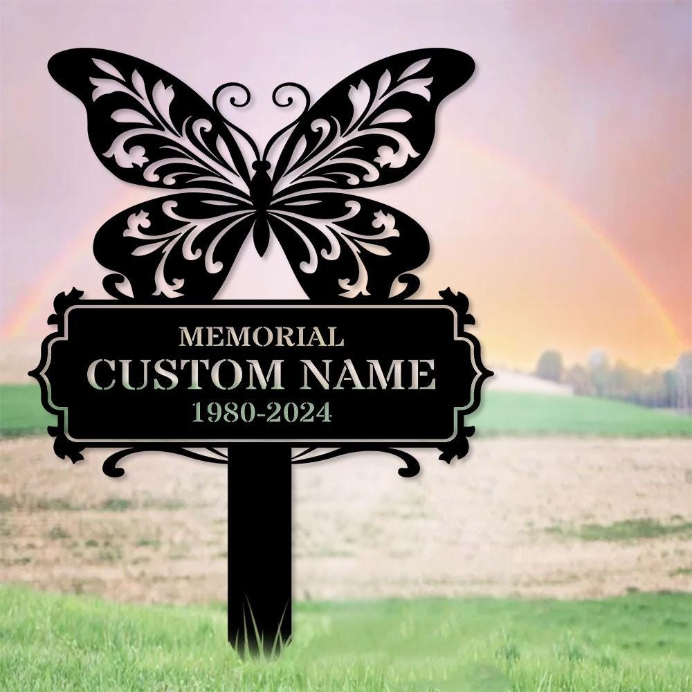 Memorial Remembering Plaque with Stake, Personalized Metal Garden Marker, Memorial Metal Sign, Sympathy Gift, Grave Marker, Memorial Stake