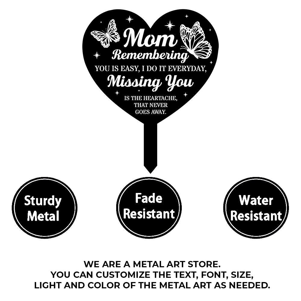 Memorial Remembering Plaque with Stake, Personalized Metal Garden Marker, Memorial Metal Sign, Sympathy Gift, Grave Marker, Memorial Stake