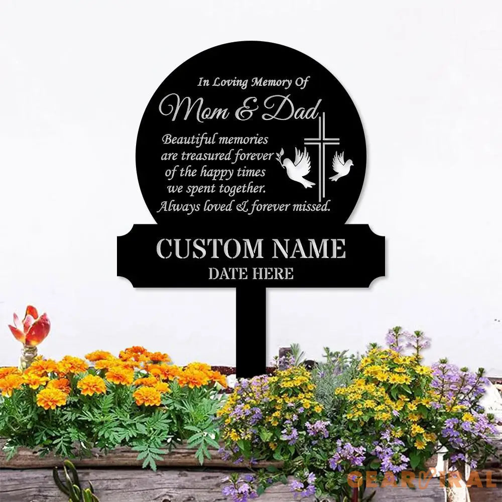 Memorial Remembering Plaque with Stake Personalized Metal Garden Marker Memorial Metal Sign Sympathy Gift Grave Marker