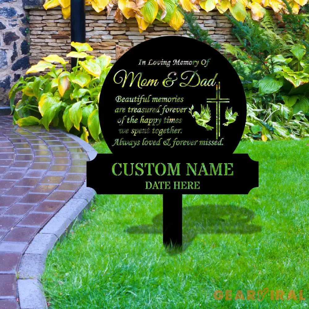 Memorial Remembering Plaque with Stake Personalized Metal Garden Marker Memorial Metal Sign Sympathy Gift Grave Marker