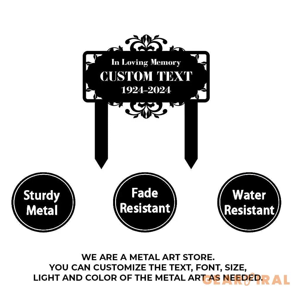 Memorial Remembering Plaque with Stake Personalized Metal Garden Marker Memorial Metal Sign Sympathy Gift Grave Marker