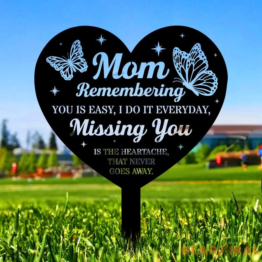 Memorial Remembering Plaque with Stake Personalized Metal Garden Marker Memorial Metal Sign Sympathy Gift Grave Marker
