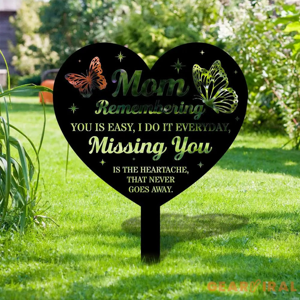 Memorial Remembering Plaque with Stake Personalized Metal Garden Marker Memorial Metal Sign Sympathy Gift Grave Marker