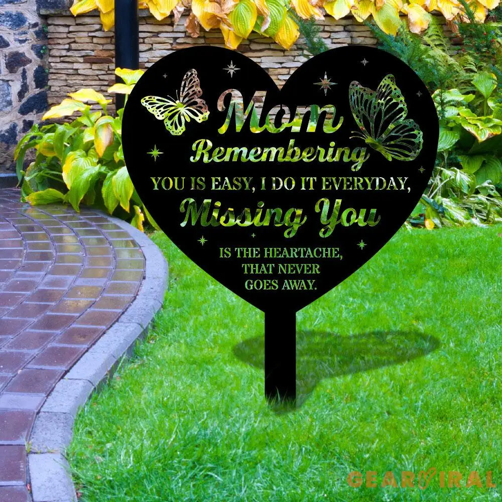 Memorial Remembering Plaque with Stake Personalized Metal Garden Marker Memorial Metal Sign Sympathy Gift Grave Marker