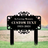 Memorial Remembering Plaque with Stake Personalized Metal Garden Marker Memorial Metal Sign Sympathy Gift Grave Marker