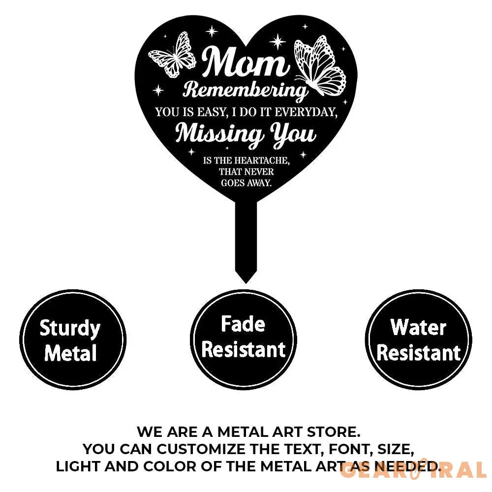Memorial Remembering Plaque with Stake Personalized Metal Garden Marker Memorial Metal Sign Sympathy Gift Grave Marker