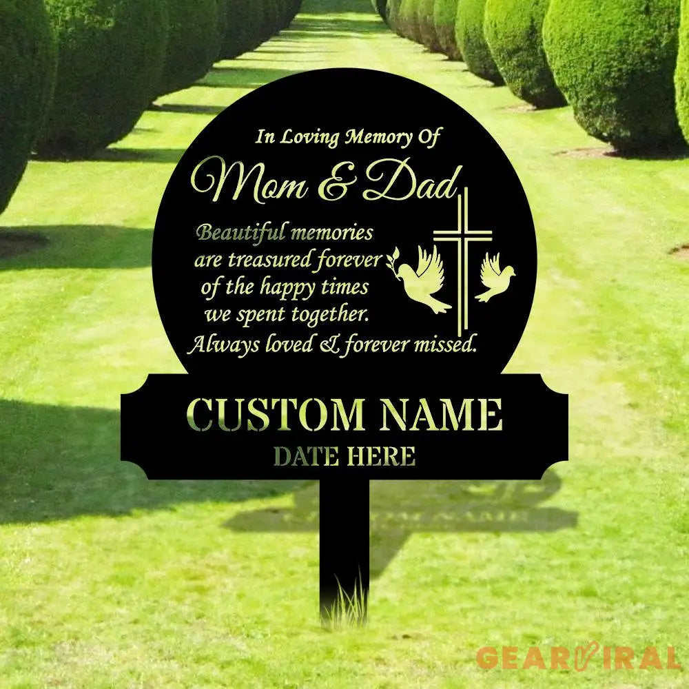 Memorial Remembering Plaque with Stake Personalized Metal Garden Marker Memorial Metal Sign Sympathy Gift Grave Marker