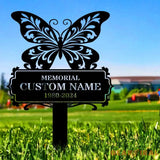 Memorial Remembering Plaque with Stake Personalized Metal Garden Marker Memorial Metal Sign Sympathy Gift Grave Marker