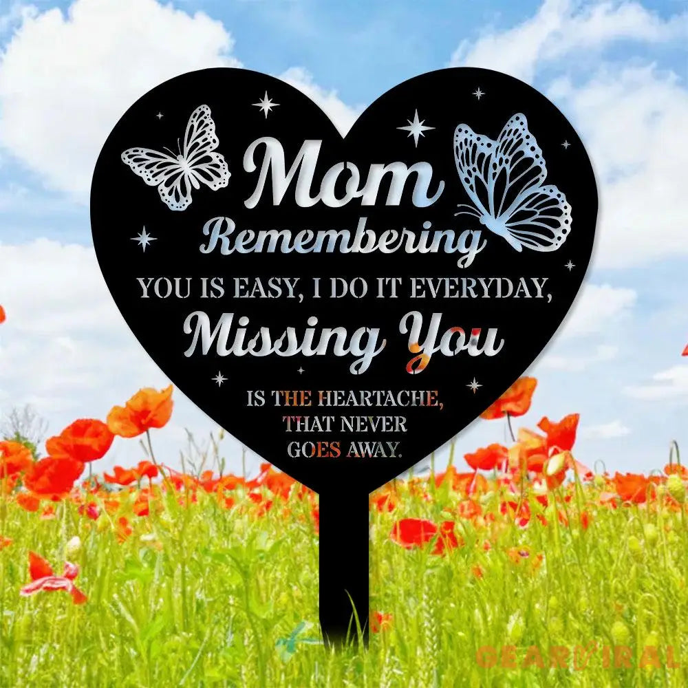 Memorial Remembering Plaque with Stake Personalized Metal Garden Marker Memorial Metal Sign Sympathy Gift Grave Marker