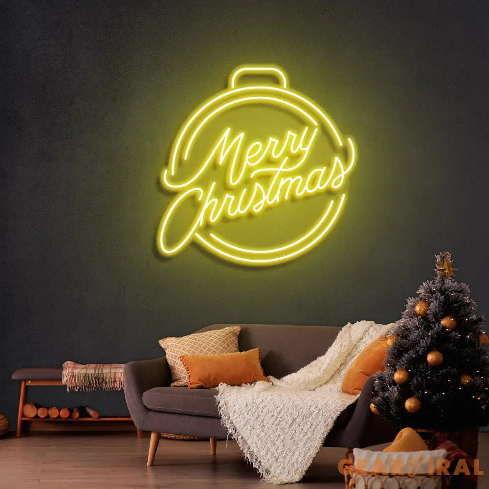 Merry Christmas Ball Neon Sign