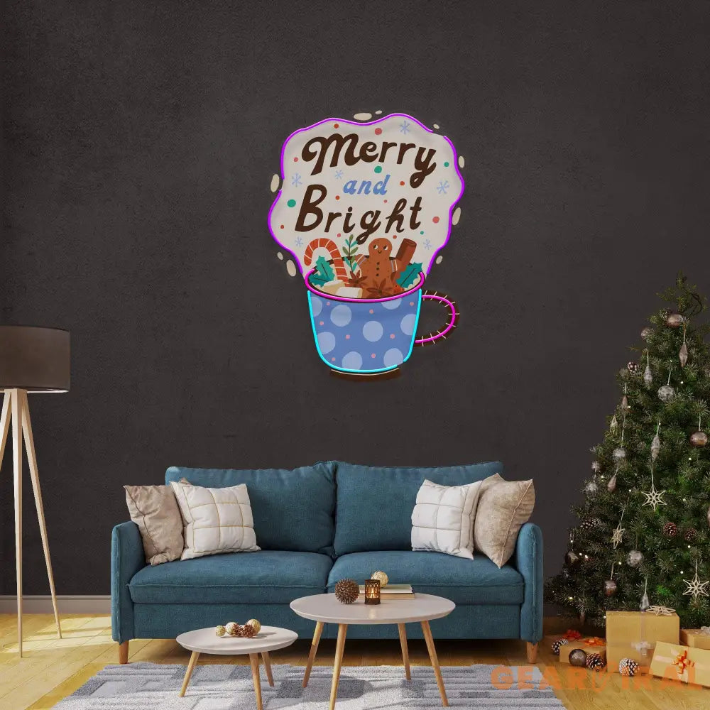 Merry Christmas Mug Neon Sign