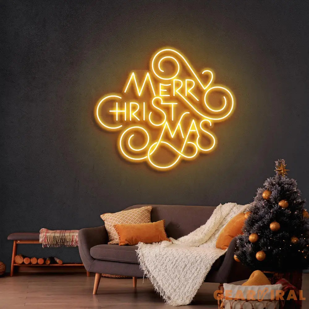 Merry Christmas Typo Neon Sign