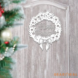 Merry Christmas Wreath Metal Sign Holiday Decor Merry Christmas Sign Christmas Wall Art Christmas Family Gift Winter