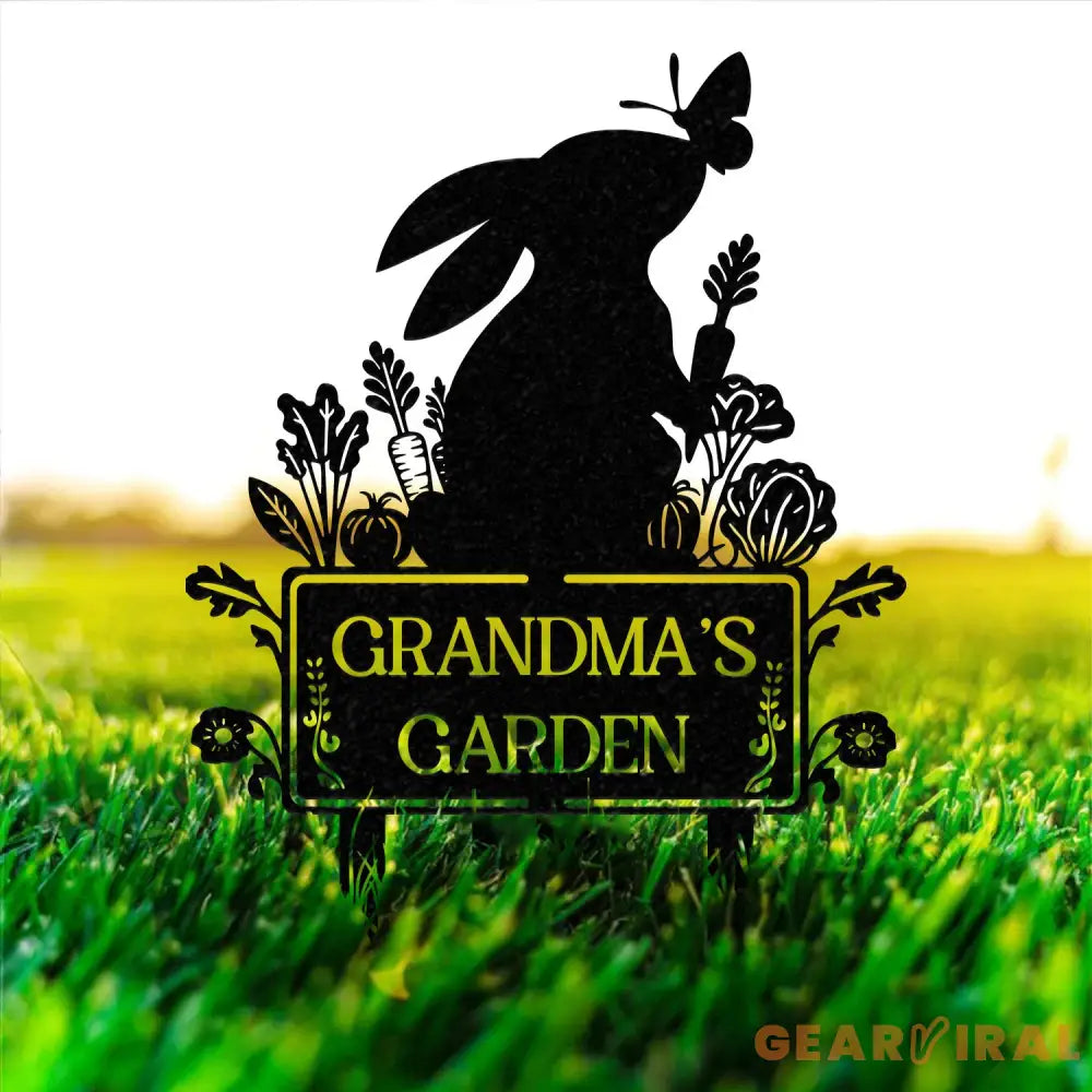 Metal Custom Name Rabbit Garden Stake Bunny Garden Sign Gardeners Gift Yard Sign Gift for Mom Grandma