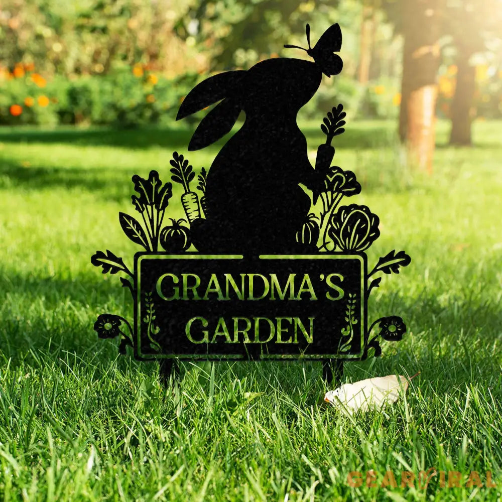 Metal Custom Name Rabbit Garden Stake Bunny Garden Sign Gardeners Gift Yard Sign Gift for Mom Grandma