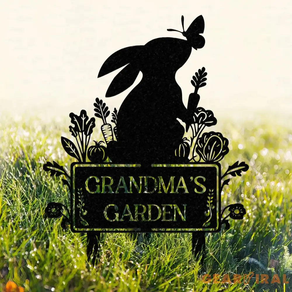 Metal Custom Name Rabbit Garden Stake Bunny Garden Sign Gardeners Gift Yard Sign Gift for Mom Grandma
