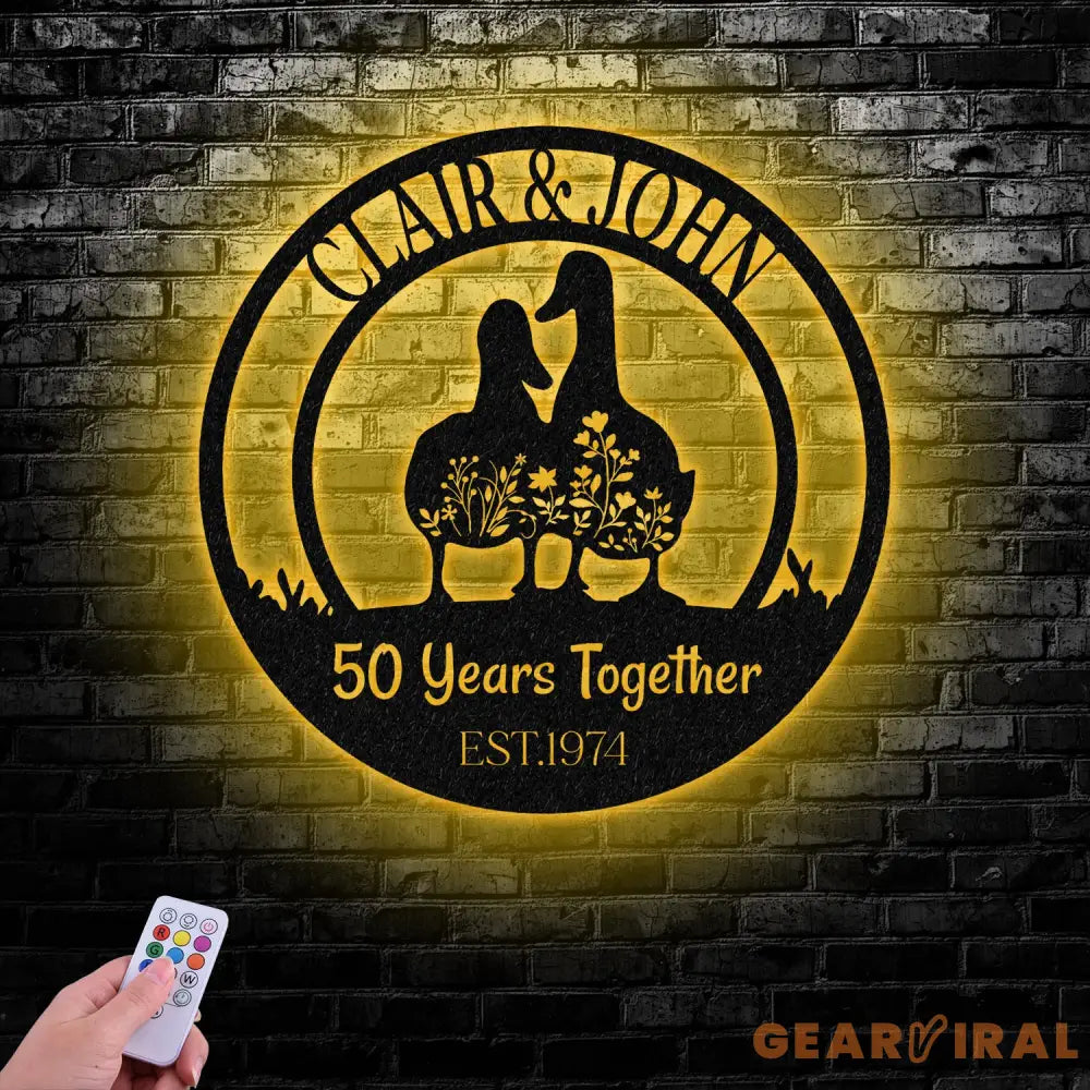 Metal Duck House Sign Led Light Personalized Duck Couple Decor Duck Farm Sign Farmhouse Decor - Gearviral