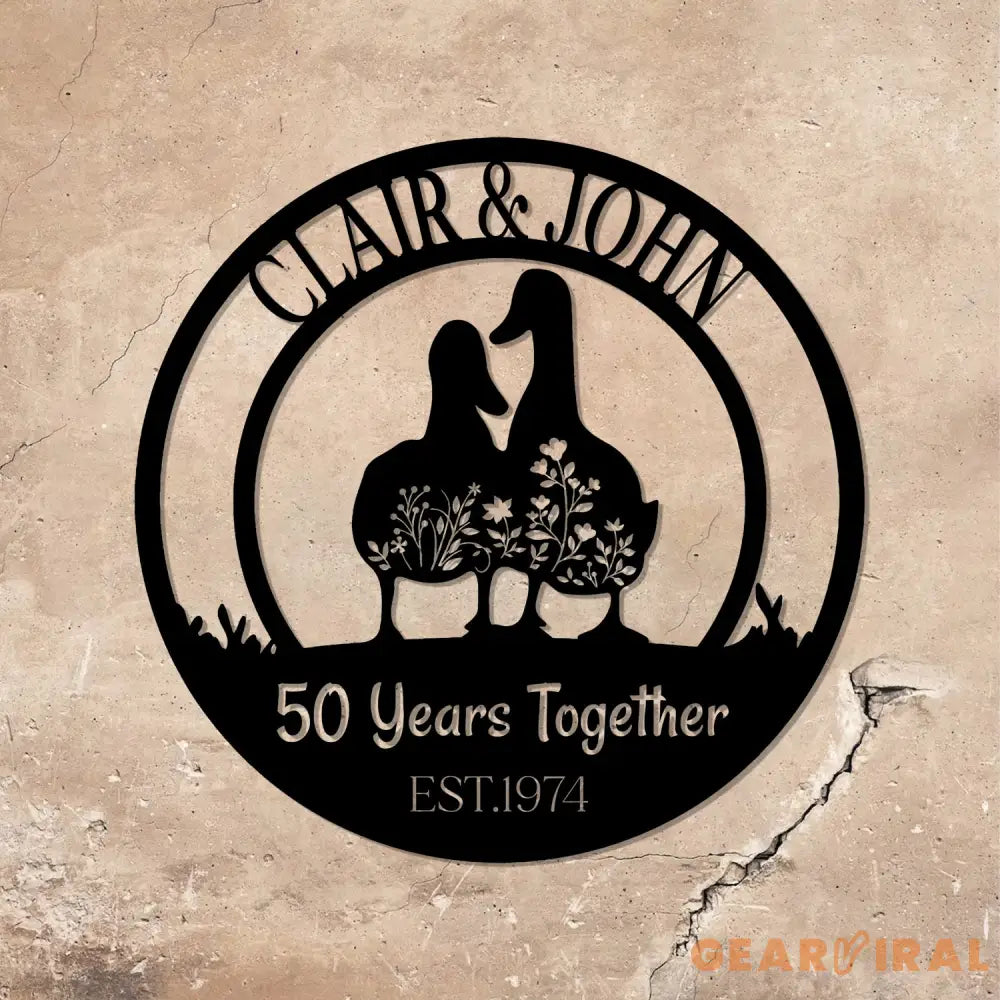 Metal Duck House Sign Led Light Personalized Duck Couple Decor Duck Farm Sign Farmhouse Decor - Gearviral