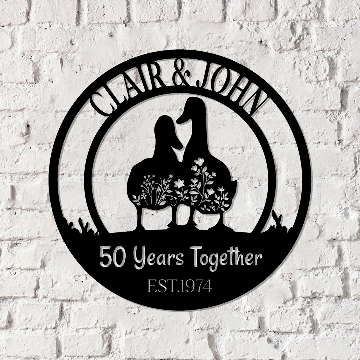 Metal Duck House Sign Led Light Personalized, Duck Couple Decor, Duck Farm Sign, Farmhouse Decor - Gearviral