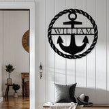 Metal Family Name Sign Personalized Anchor Sign Front Porch Last Name Sign Anchor Name Sign Anchor Sign Metal Anchor