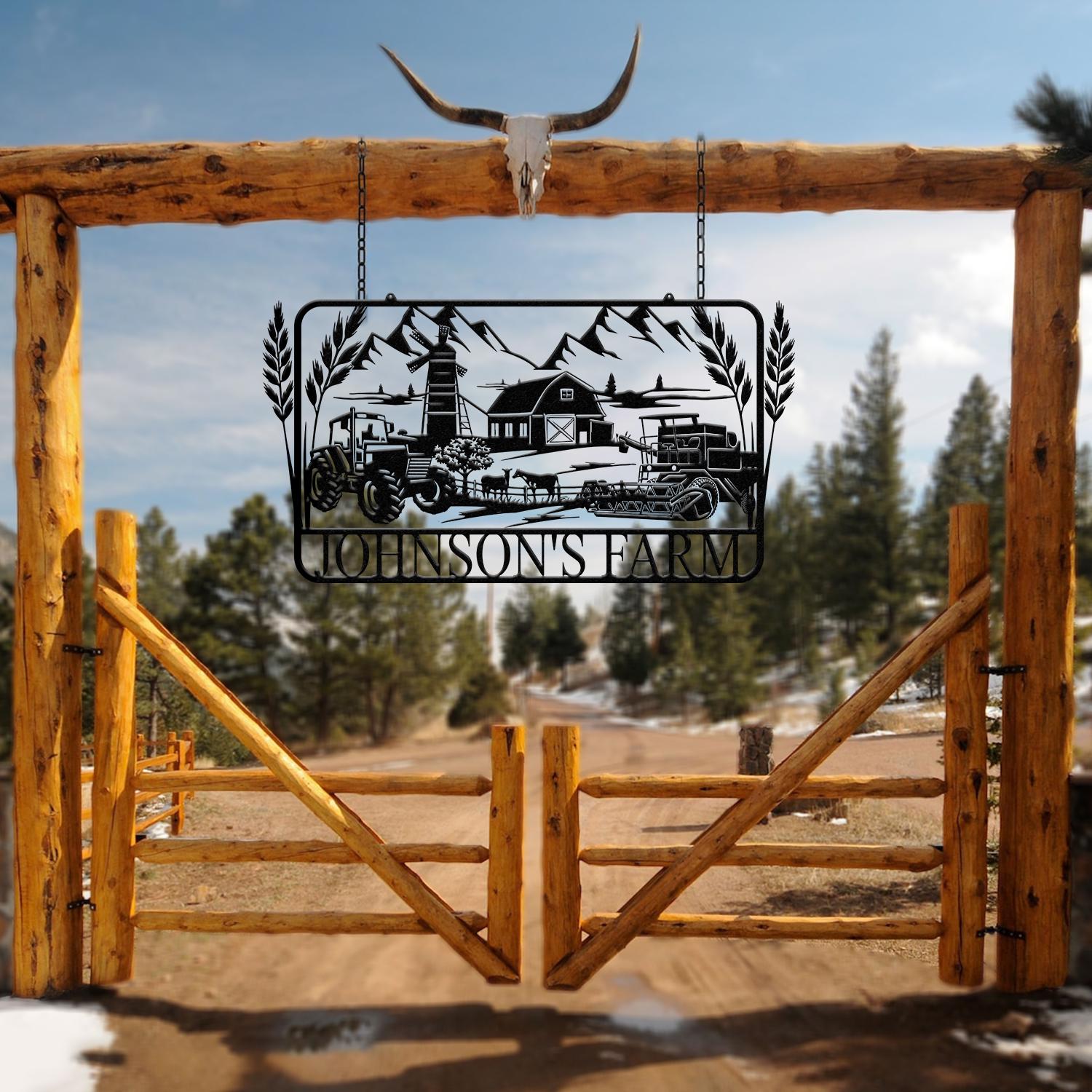Metal Farm Sign, Custom Metal Farm Name Sign, Large Metal Name Sign, Ranch Metal Sign, Farmville Metal Sign, Farmer Gift