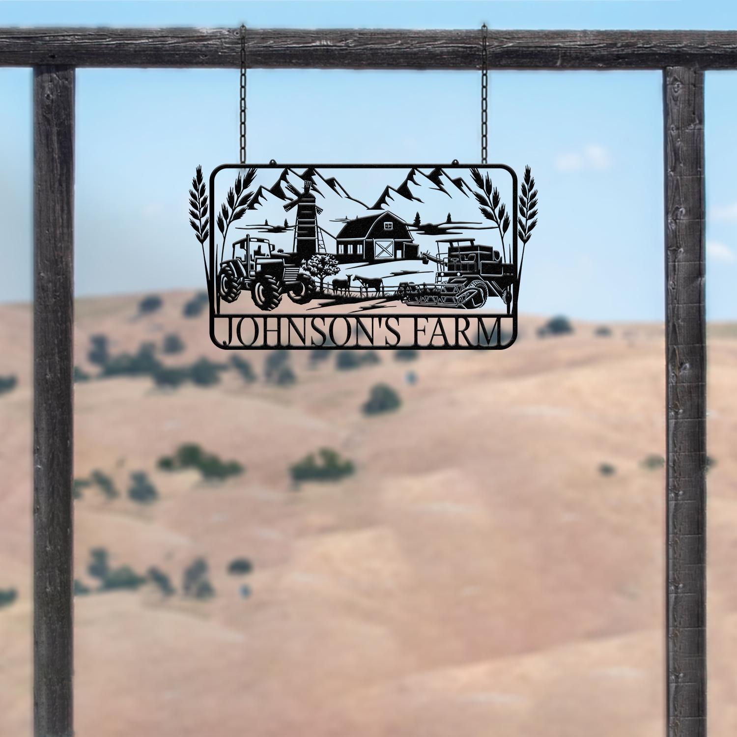 Metal Farm Sign, Custom Metal Farm Name Sign, Large Metal Name Sign, Ranch Metal Sign, Farmville Metal Sign, Farmer Gift