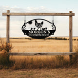 Metal Farm Sign, Personalized Farm Metal Sign, Rooster Metal Sign, Chicken Coop Sign, Farmhouse Decor, Family Name Last Name Metal Signs