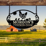 Metal Farm Sign, Personalized Farm Metal Sign, Rooster Metal Sign, Chicken Coop Sign, Farmhouse Decor, Family Name Last Name Metal Signs
