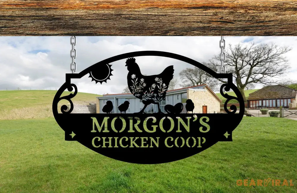 Metal Farm Sign Personalized Farm Metal Sign Rooster Metal Sign Chicken Coop Sign Farmhouse Decor Family Name Last Name