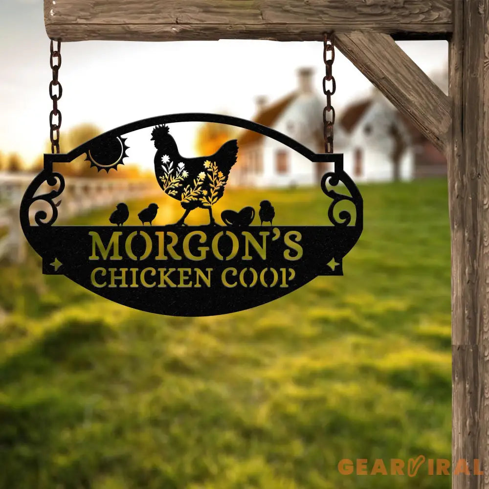 Metal Farm Sign Personalized Farm Metal Sign Rooster Metal Sign Chicken Coop Sign Farmhouse Decor Family Name Last Name