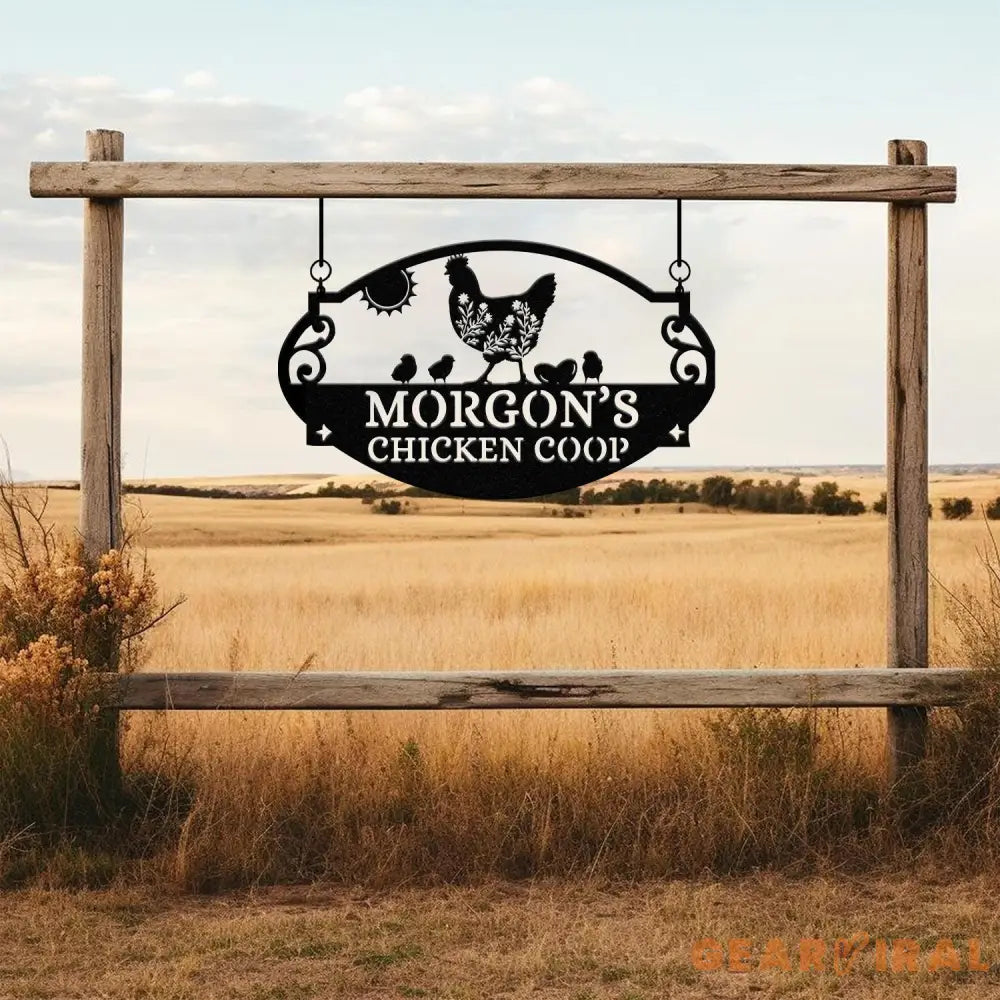 Metal Farm Sign Personalized Farm Metal Sign Rooster Metal Sign Chicken Coop Sign Farmhouse Decor Family Name Last Name