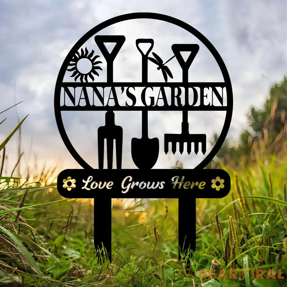 Metal Garden Sign with Stakes Garden Stake Sign Personalized Garden Metal Sign Custom Gardener Decor Home Decor Metal