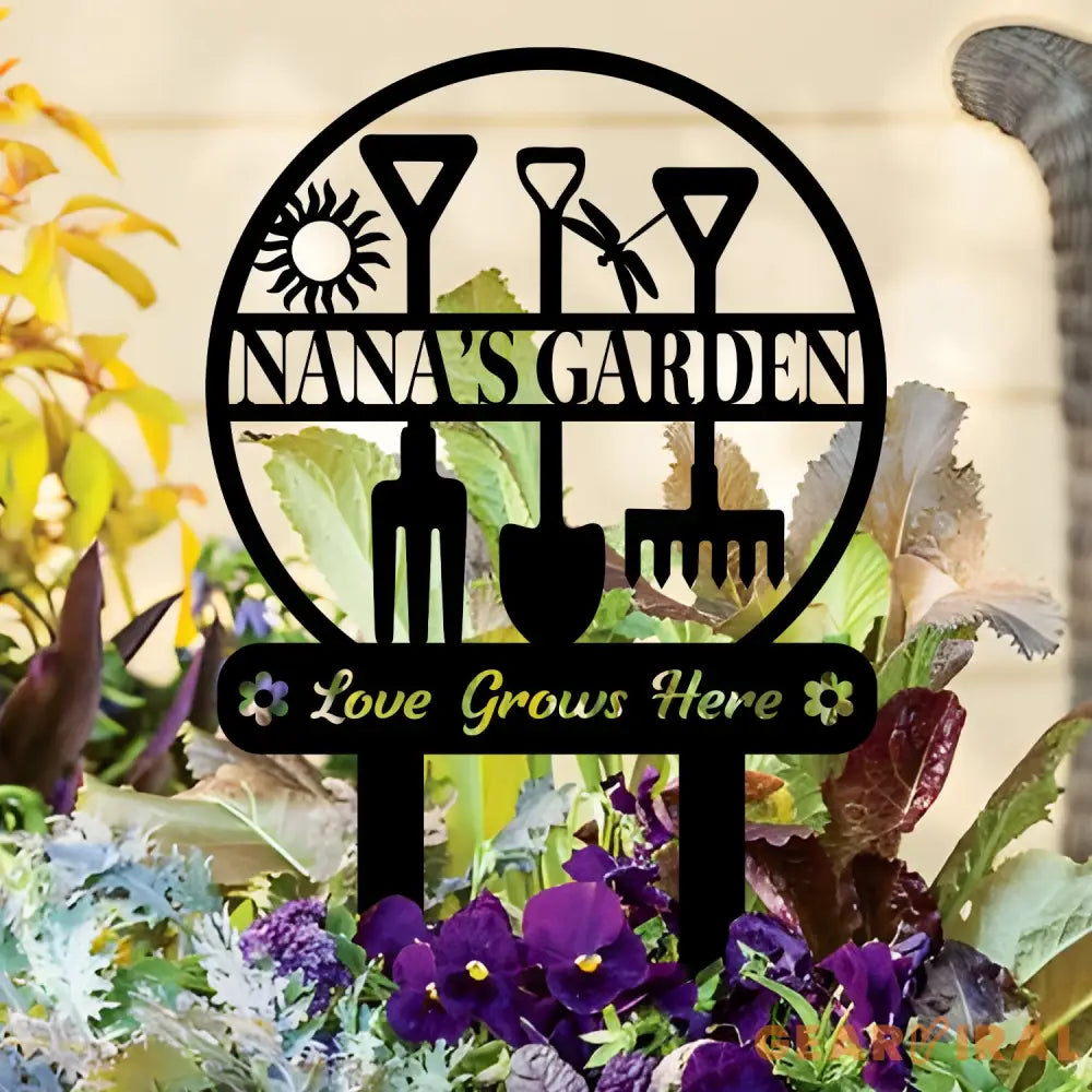 Metal Garden Sign with Stakes Garden Stake Sign Personalized Garden Metal Sign Custom Gardener Decor Home Decor Metal