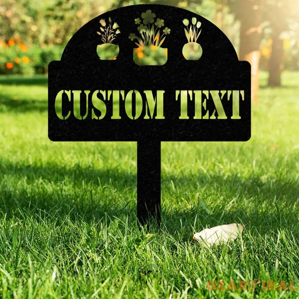 Metal Garden Sign with Stakes Garden Stake Sign Personalized Garden Metal Sign Custom Gardener Decor Metal Yard Decor