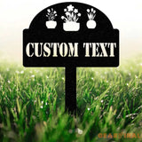 Metal Garden Sign with Stakes Garden Stake Sign Personalized Garden Metal Sign Custom Gardener Decor Metal Yard Decor