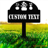 Metal Garden Sign with Stakes Garden Stake Sign Personalized Garden Metal Sign Custom Gardener Decor Metal Yard Decor