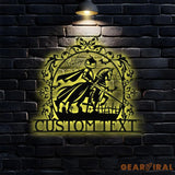 Metal Halloween Headless Horseman Sign with Led Light Happy Halloween Metal Sign Scary Spooky Sign Halloween Party