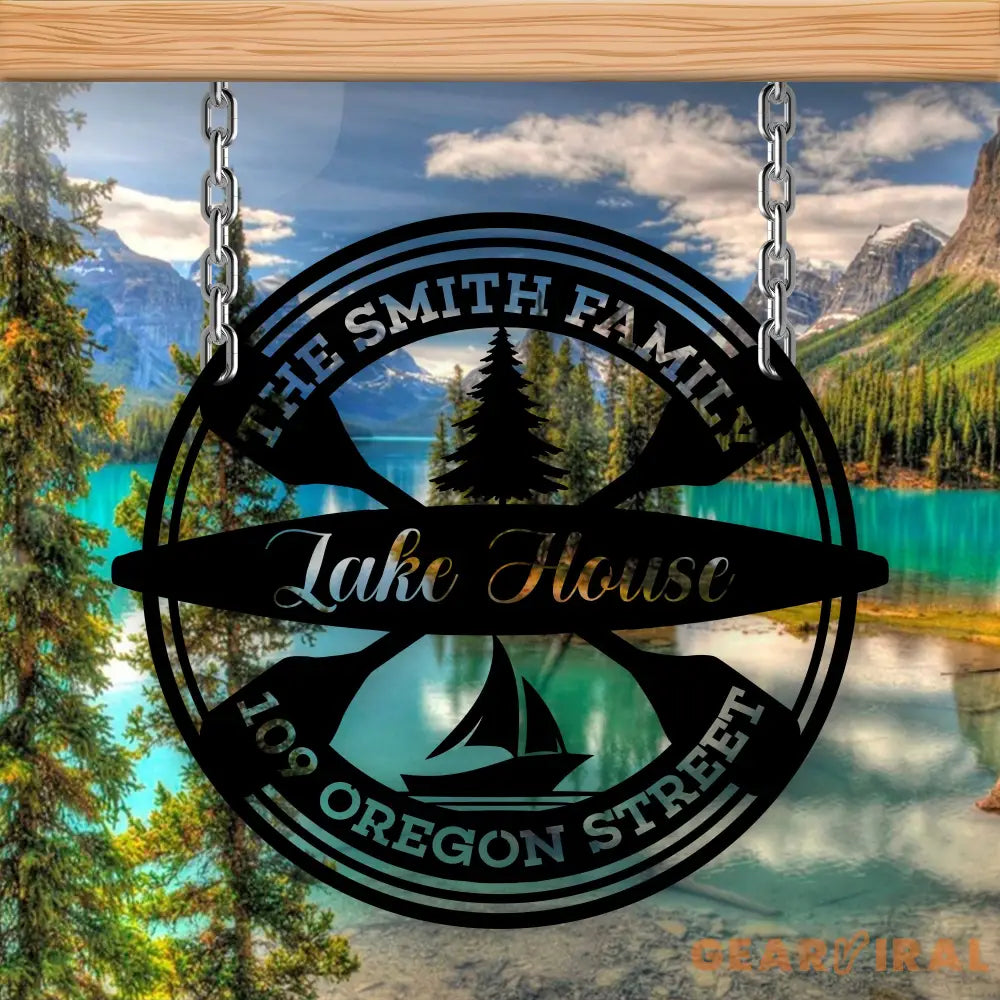 Metal Lake House Sign Lake Sign Lakehouse Sign Beachhouse Sign Address Sign River House Sign Custom Lake Sign Lake