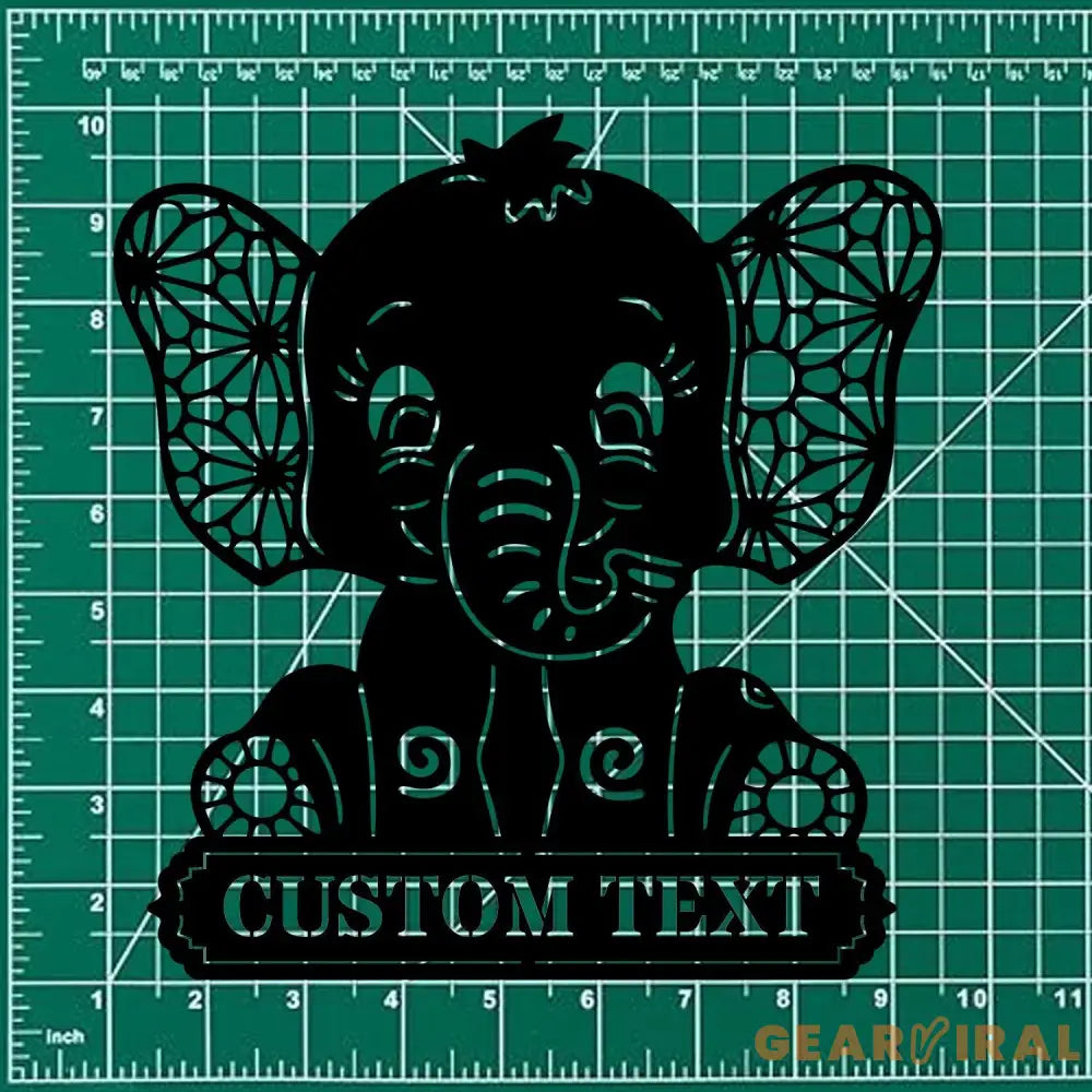 Metal Sign Baby Elephant Name Sign Elephant Name LED Lights Elephant Sign Outdoor Door Elephant Elephant Room Name
