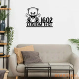 Metal Sign Baby Elephant Name Sign Elephant Name LED Lights Elephant Sign Outdoor Door Elephant Elephant Room Name