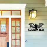 Metal Sign Bat Halloween Name Sign, Personalized Name LED Lights, Halloween Sign, Outdoor Door Monogram, Halloween Metal sign