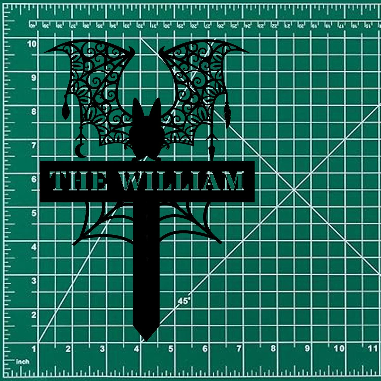 Metal Sign Bat Halloween Name Sign, Personalized Name LED Lights, Halloween Sign, Outdoor Door Monogram, Halloween Metal sign