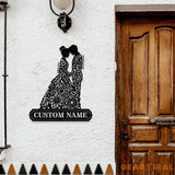 Metal Sign Bride and Groom Name Sign Personalized Name LED Lights Wedding Sign Outdoor Door Monogram Wedding Metal sign