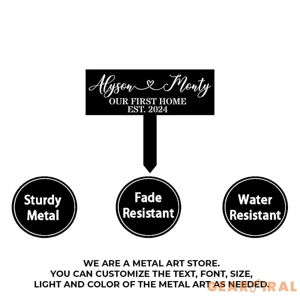 Metal Sign Bride and Groom Name Sign Personalized Name LED Lights Wedding Sign Outdoor Door Monogram Wedding Metal sign