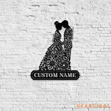 Metal Sign Bride and Groom Name Sign Personalized Name LED Lights Wedding Sign Outdoor Door Monogram Wedding Metal sign