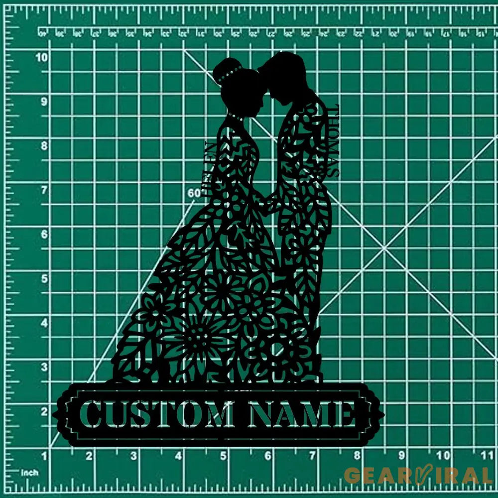 Metal Sign Bride and Groom Name Sign Personalized Name LED Lights Wedding Sign Outdoor Door Monogram Wedding Metal sign