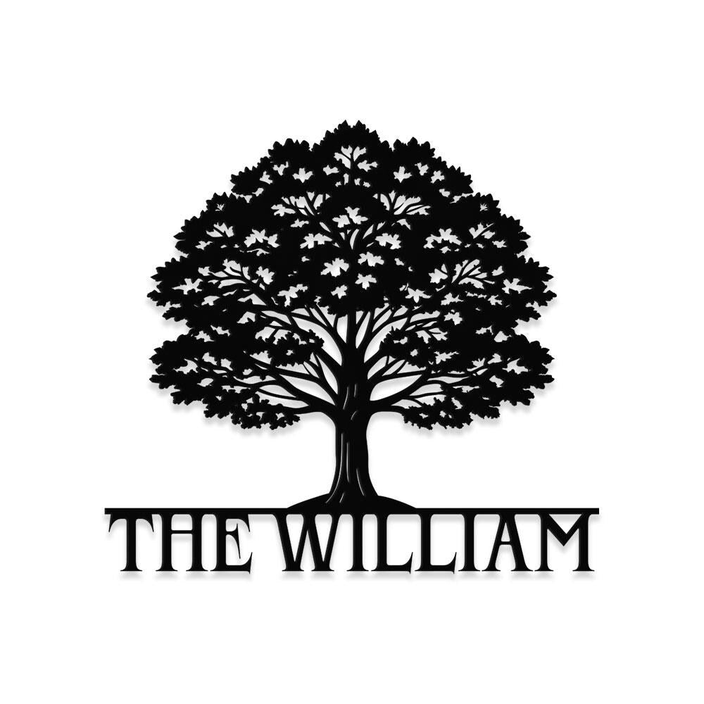 Metal Sign Family Name Life Tree Name Sign, Personalized Split Letter Last Name, Halloween Sign, Outdoor Door Monogram