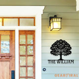 Metal Sign Family Name Life Tree Name Sign Personalized Split Letter Last Name Halloween Sign Outdoor Door Monogram