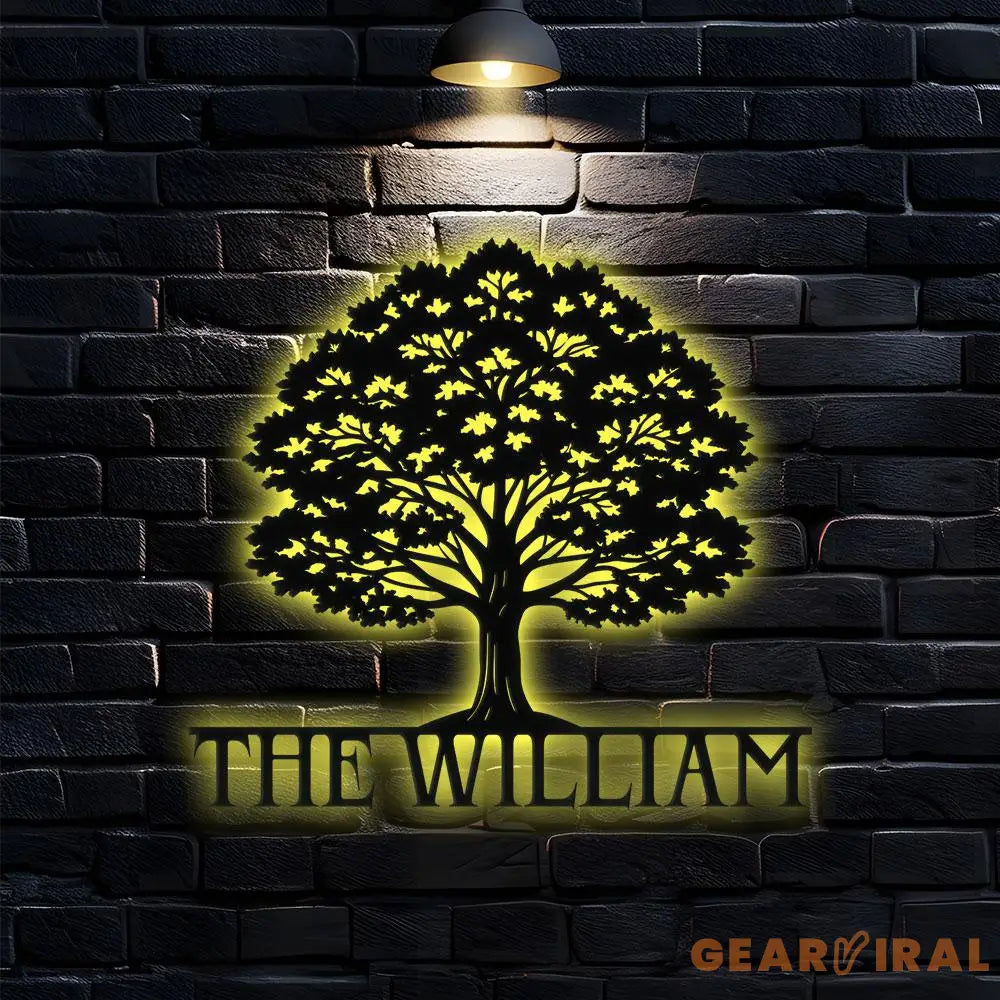 Metal Sign Family Name Life Tree Name Sign Personalized Split Letter Last Name Halloween Sign Outdoor Door Monogram